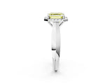 Platinum Fancy Yellow Asscher  Cut Halo Solitaire Engagement Ring with Square Band and Four-Prong Setting_26