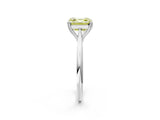 Platinum Fancy Yellow Asscher Cut Solitaire Diamond Ring with Six-Prong Setting and Classic Band_24