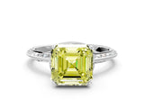 Platinum Fancy Yellow Asscher Cut Solitaire Split Shank Pave Diamond Engagement Ring with Four-Prong Setting_60