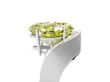 Platinum Fancy Yellow Asscher  Solitaire Diamond Engagement Ring with Pave Band and Four-Prong Setting 1