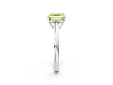 Platinum Fancy Yellow Asscher  Solitaire Diamond Ring with Split Shank and Four-Prong Setting_14