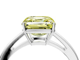 Platinum Fancy Yellow Asscher  Solitaire Diamond Ring with Split Shank and Four-Prong Setting_16
