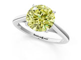 Platinum Fancy Yellow Asscher  Solitaire Engagement Ring with Four-Prong Setting and Classic Band 2