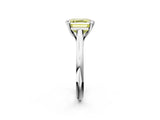 Platinum Fancy Yellow Asscher  Solitaire Engagement Ring with Six-Prong Setting and Classic Band 3