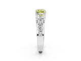 Platinum Fancy Yellow Cushion  Brilliant Solitaire with Side Stones on a Pave Band and Four-Prong Setting_26
