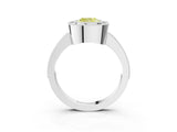Platinum Fancy Yellow Cushion Cut-Cut Diamond Halo Engagement Ring with Pave Band and Prong Setting_15