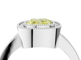 Platinum Fancy Yellow Cushion Cut-Cut Diamond Halo Engagement Ring with Pave Band and Prong Setting_16