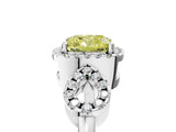 Platinum Fancy Yellow Cushion Cut Cut Halo Diamond Infinity Band with Four-Prong Setting_17