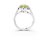 Platinum Fancy Yellow Cushion Cut Diamond Floral Halo Split Shank Prong Setting Ring_33