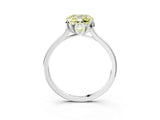 Platinum Fancy Yellow Cushion Cut Diamond Solitaire Ring with Flower Prong Setting and Classic Band_15
