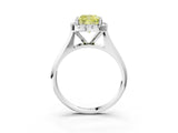 Platinum Fancy Yellow Cushion  Cut Halo Solitaire Engagement Ring with Square Band and Four-Prong Setting_27