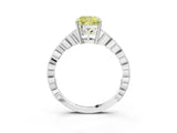 Platinum Fancy Yellow Cushion Cut Solitaire Diamond Ring with Infinity Twist Band and Four-Prong Setting_39