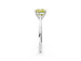 Platinum Fancy Yellow Cushion Cut Solitaire Diamond Ring with Six-Prong Setting and Classic Band_19