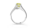 Platinum Fancy Yellow Cushion Cut Solitaire Diamond Ring with Six-Prong Setting and Classic Band_20
