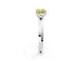 Platinum Fancy Yellow Cushion  Cut Solitaire Engagement Ring with Flat Band and Four-Prong Setting 2