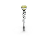 Platinum Fancy Yellow Cushion  Solitaire Twisted Band with Prong Setting 2