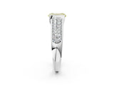 Platinum Fancy Yellow Emerald Cut Cut Diamond Channel Set Pave Band with Tension Prong Setting_14