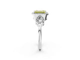 Platinum Fancy Yellow Emerald Cut Cut Halo Diamond Infinity Band with Four-Prong Setting_14