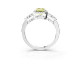 Platinum Fancy Yellow Emerald Cut Cut Halo Diamond Infinity Band with Four-Prong Setting_15