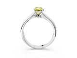 Platinum Fancy Yellow Emerald Cut Diamond Solitaire Engagement Ring with Classic Band and Four-Prong Setting_15