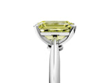 Platinum Fancy Yellow Emerald Cut Diamond Solitaire Engagement Ring with Classic Band and Four-Prong Setting_17