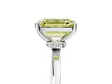 Platinum Fancy Yellow Emerald Cut Diamond Solitaire Ring with Classic Band and Four-Prong Setting_17