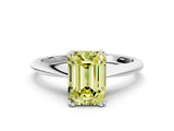 Platinum Fancy Yellow Emerald Cut Solitaire Diamond Ring with Six-Prong Setting and Classic Band_21