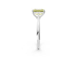 Platinum Fancy Yellow Emerald Cut Solitaire Diamond Ring with Six-Prong Setting and Classic Band_23