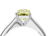 Platinum Fancy Yellow Emerald Cut Solitaire Diamond Ring with Six-Prong Setting and Classic Band_25