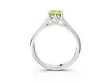 Platinum Fancy Yellow Emerald  Solitaire Engagement Ring with Six-Prong Setting and Classic Band 4