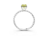 Platinum Fancy Yellow Emerald  Solitaire Twist Band Ring with Four-Prong Setting_9