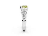 Platinum Fancy Yellow Heart  Brilliant Solitaire with Side Stones on a Pave Band and Four-Prong Setting_26