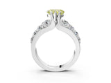Platinum Fancy Yellow Heart  Brilliant Solitaire with Side Stones on a Pave Band and Four-Prong Setting_27