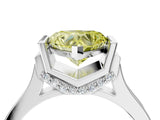 Platinum Fancy Yellow Heart Cut Brilliant Solitaire Diamond Ring with Channel Set Band and Bar Prong Setting_40