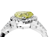 Platinum Fancy Yellow Heart Cut Cut Diamond Halo Engagement Ring with Open Split Pavé Band_10