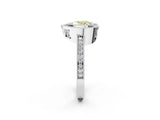 Platinum Fancy Yellow Heart Cut Cut Halo Pavé Diamond Ring_14