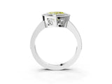 Platinum Fancy Yellow Heart Cut Cut Halo Pavé Diamond Ring_15