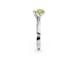 Platinum Fancy Yellow Heart Cut Diamond Engagement Ring with Side Stone Accents and Four-Prong Setting_14