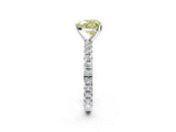 Platinum Fancy Yellow Heart Cut Diamond Pavé Solitaire Ring with Round Band and Prong Setting_2