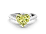 Platinum Fancy Yellow Heart Cut Diamond Solitaire Engagement Ring with Cathedral Setting and Four-Prong Mount_18