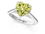 Platinum Fancy Yellow Heart Cut Diamond Solitaire Engagement Ring with Cathedral Setting and Four-Prong Mount_19