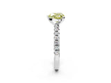 Platinum Fancy Yellow Heart Cut Diamond Solitaire Pavé Engagement Ring with Round Band and Prong Setting_3
