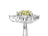 Platinum Fancy Yellow Heart Cut Halo Diamond Cluster Ring with Marquise and Round Stones on a White Gold Band with Prong Setting_5