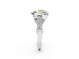 Platinum Fancy Yellow Heart Cut Halo Diamond Split Shank Pave Ring_38