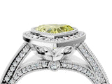 Platinum Fancy Yellow Heart Cut Halo Diamond Split Shank Pave Ring_40