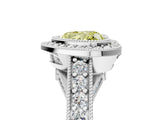Platinum Fancy Yellow Heart Cut Halo Diamond Split Shank Pave Ring_41