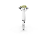 Platinum Fancy Yellow Heart  Cut Halo Solitaire Engagement Ring with Square Band and Four-Prong Setting_14