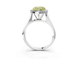 Platinum Fancy Yellow Heart  Cut Halo Solitaire Engagement Ring with Square Band and Four-Prong Setting_15