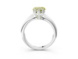 Platinum Fancy Yellow Heart  Cut Solitaire Engagement Ring with Tapered Band and Four-Prong Setting 4