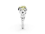 Platinum Fancy Yellow Heart Cut Solitaire Intertwined Band Prong Setting Ring_8